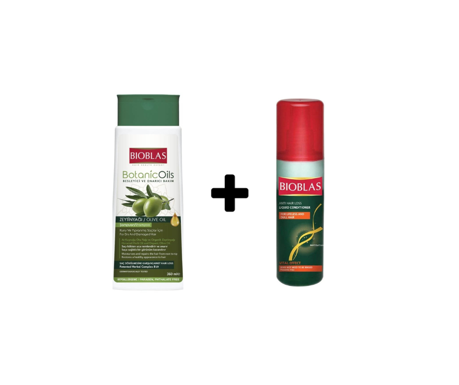 بايو بلاس شامبو شامبو للشعر التالف والجاف 360 مل + بلسم سائل 200 مل مجانا